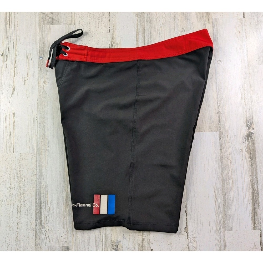 Dixxon Flannel Co Board Shorts Mens 34 Black Red 11" Inseam